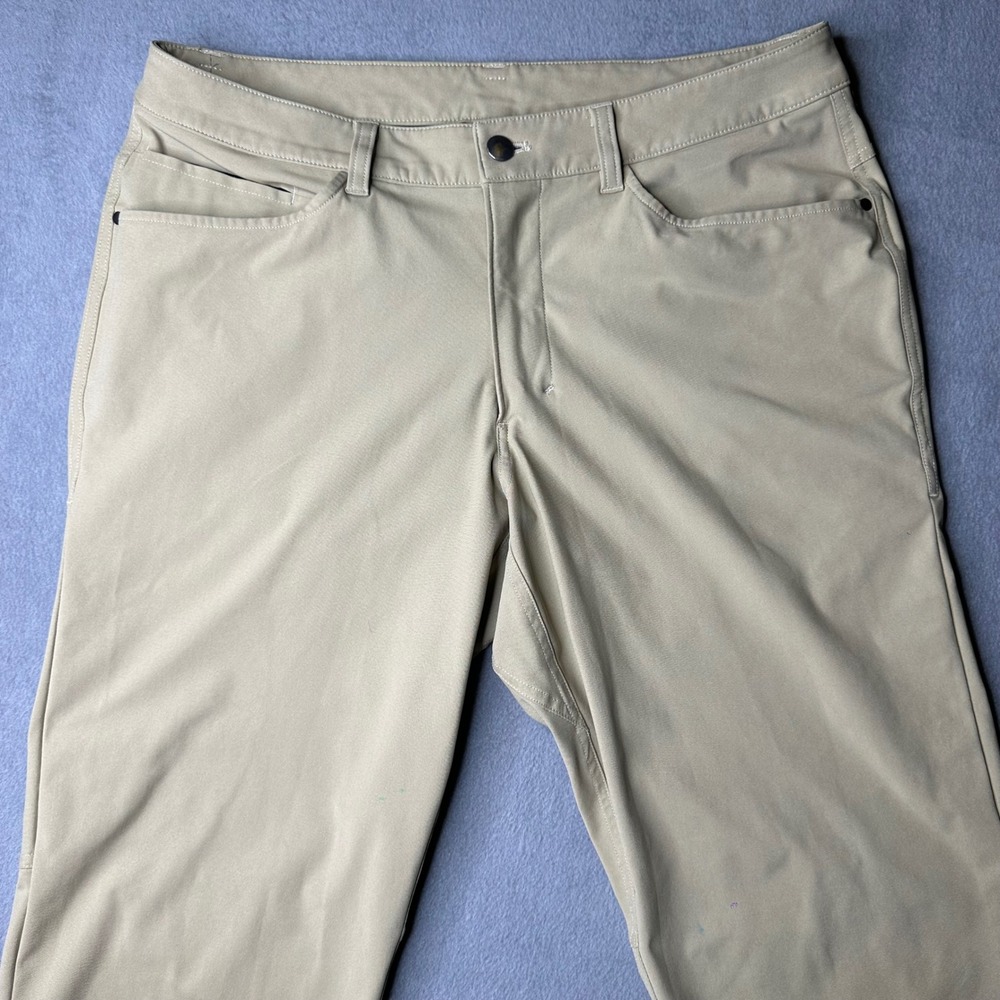 Lululemon Commission Slim Fit Pants Mens 32 Khaki Tan Tech Chino 32x30 - Picture 8 of 13
